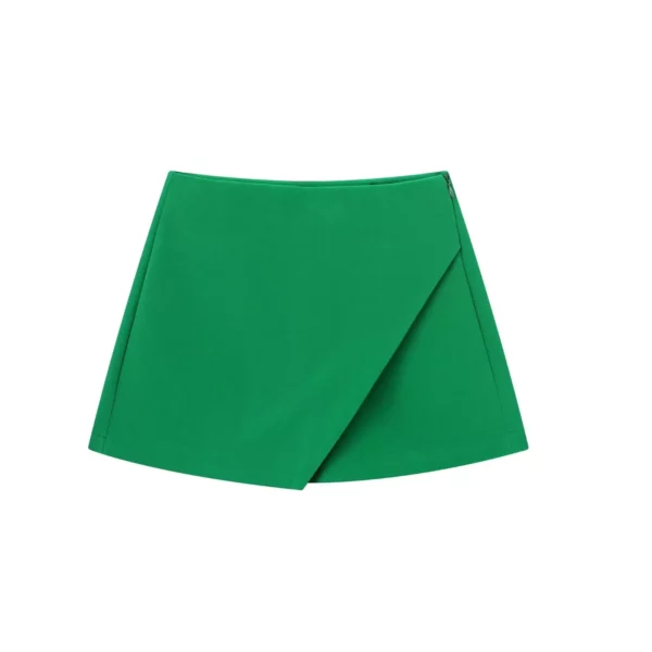 Willshela Women Fashion Asymmetrical Shorts Skirts High Waist Back Pockets Side Zipper Vintage Female Skort Solid - Imagen 9