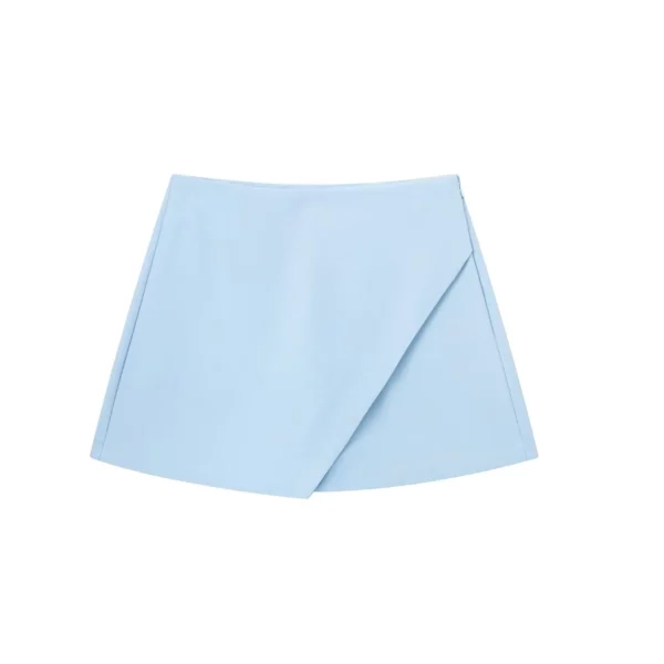 Willshela Women Fashion Asymmetrical Shorts Skirts High Waist Back Pockets Side Zipper Vintage Female Skort Solid - Imagen 5