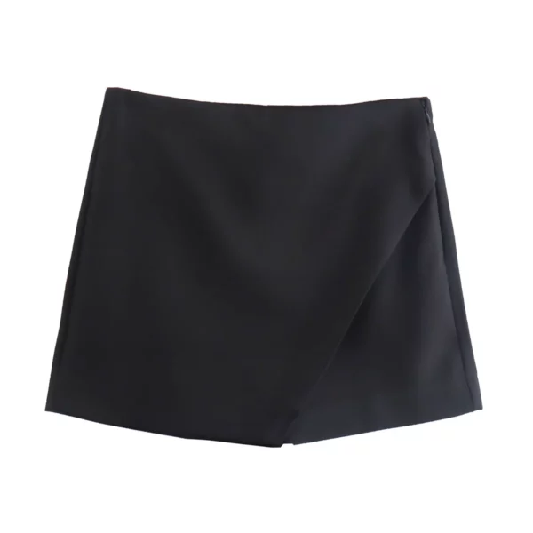 Willshela Women Fashion Asymmetrical Shorts Skirts High Waist Back Pockets Side Zipper Vintage Female Skort Solid - Imagen 12