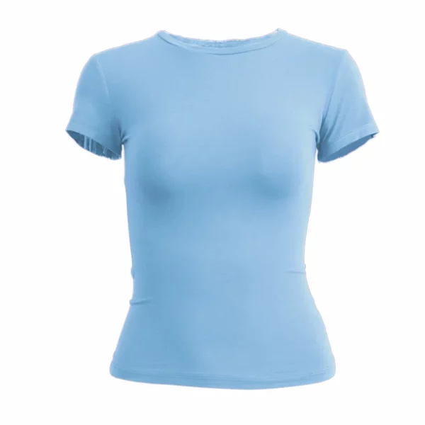 Camiseta de mujer de manga corta, corte ajustado, cuello redondo y tejido de punto, estilo urbano y deportivo Y2K 2024 (Modelo New2410) - Imagen 7