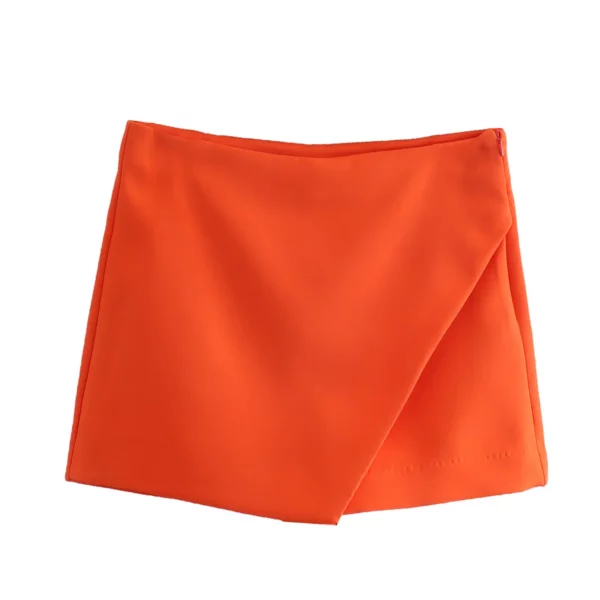 Willshela Women Fashion Asymmetrical Shorts Skirts High Waist Back Pockets Side Zipper Vintage Female Skort Solid - Imagen 16